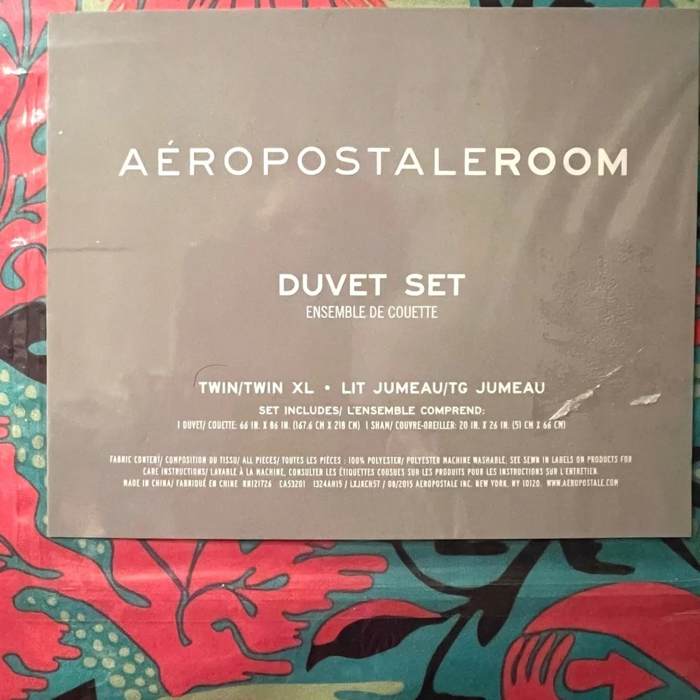 Aeropostale Duvet Cover & Sham Mackenzie Artsy TWIN XL BoHo 2 pc. Set. NEW. $78